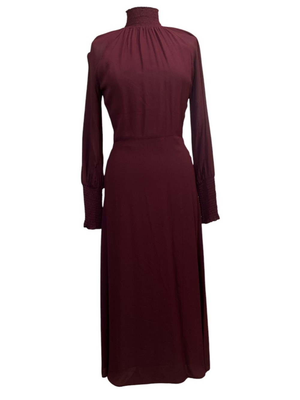 Reformation Valentin Long Sleeve Midi Dress in Burgundy Size 6 Boho Autumn Fall - Picture 4 of 7
